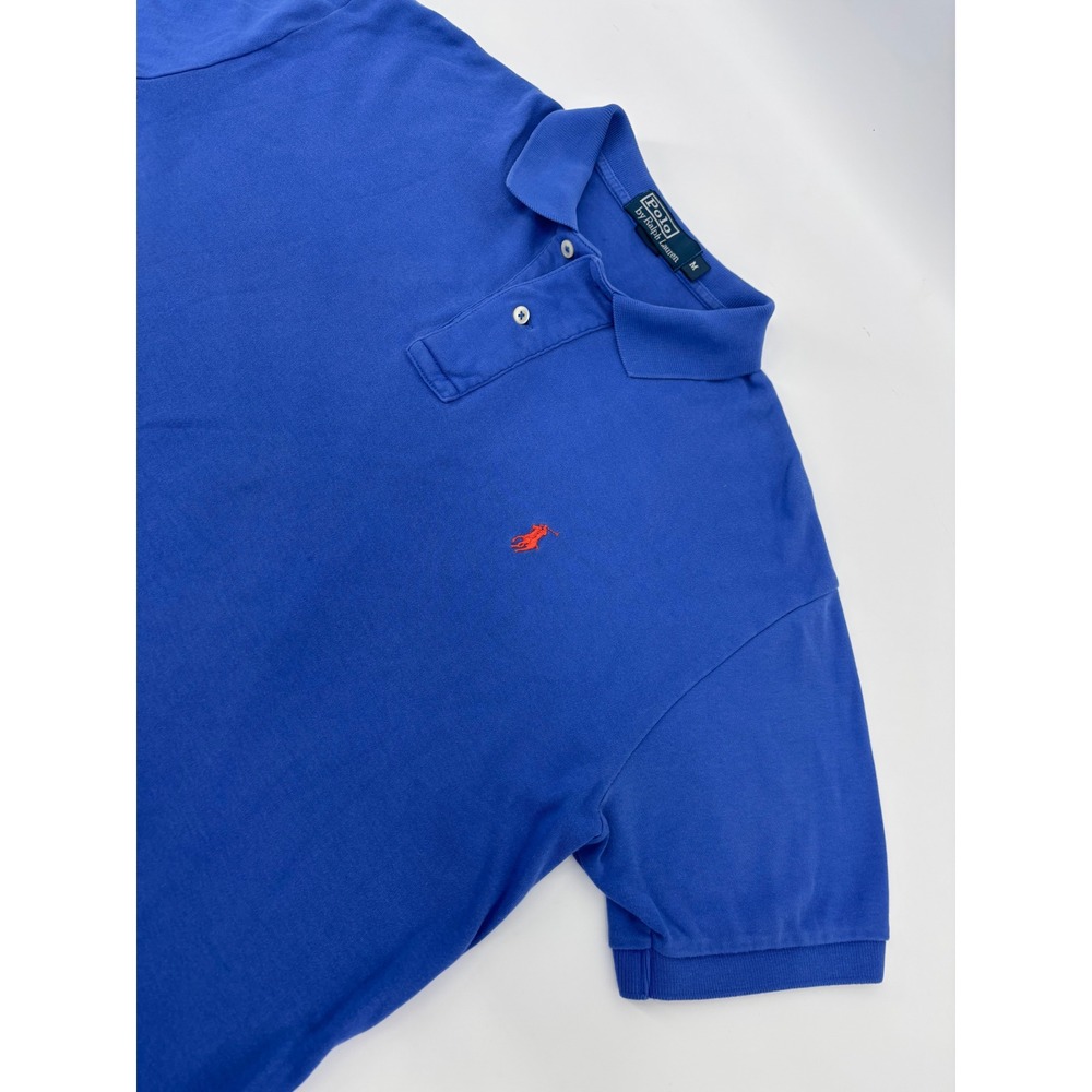 Polo Ralph Lauren Mens Blue Cotton Pique Short Sleeve Polo Shirt Size M